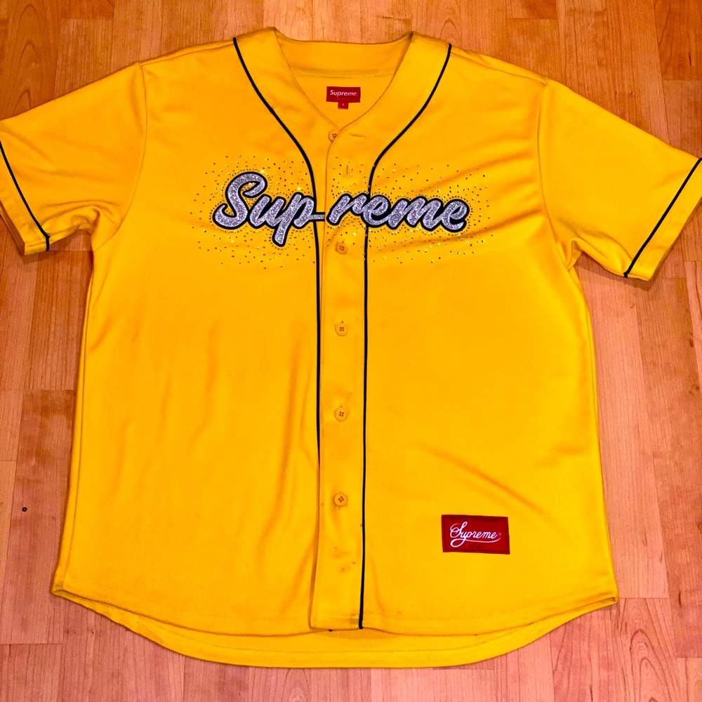 Supreme Rhinestone Baseball Jersey
